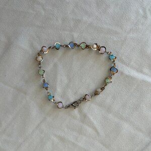 Bracelet Pastel Gemstone Beads Chain Lobster Clasp Excellent Condition Jewelry
